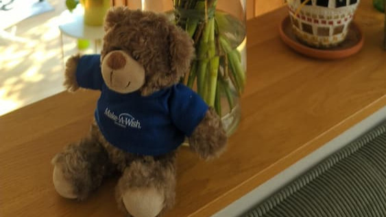 blumen und make-a-wish-teddy